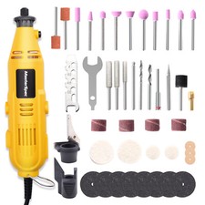MasterSpec 52Pcs Rotary Tool Kit Grinder Polisher Engraver Carving Wood 32000RPM