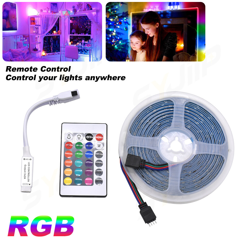 16FT Flexible 2835 RGB LED SMD Strip Light Remote Fairy Lights Room TV Party Bar