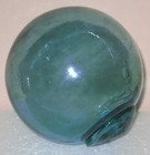 VINTAGE GLASS FISHING FLOATS 5 PC @ 2.5-6.25" GREEN TONES THREE DIFFERENT MARKS — photo 10