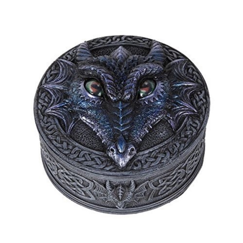 Black Dragon with Rolling Eyes Jewelry Keepsake Trinket Box Container Fantasy - Picture 2 of 2