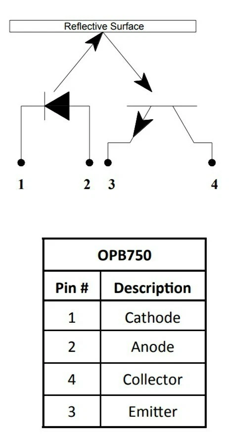 1pcs/ 1St. OPB750N  reflective object sensor - Bild 3 von 4