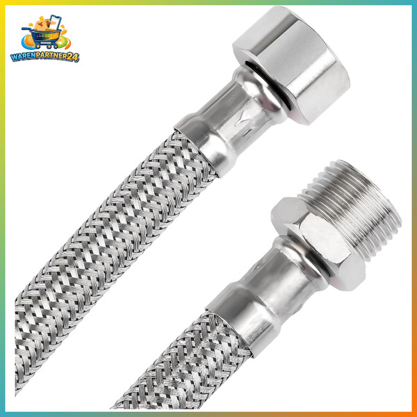 Flexschlauch 3/8 Zoll 2 StüCk Mit Edelstahlumflechtung 25Cm-image