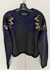 Scotch & Soda Beaded Flame Detail Wool Blend Knitted Pullover (XL)