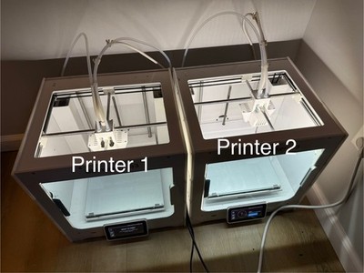 2 Ultimaker S3 3D Printers Dual Extruder professional grade multi use White