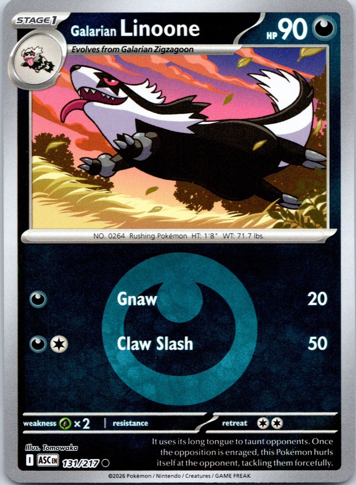 GALARIAN LINOONE  - 131/217 ME: Ascended Heroes - POKEMON NM/M