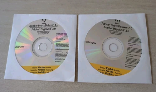 Adobe PhotoDeluxe & PageMill 3.0 – Sealed Kodak CD (Windows) + Bonus Mac Disc