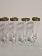 4 x Theresienthal Concorde Mit Gold Mintonborte Sektgläser Sekt Flöten 18,5 cm