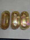 Set Of 3 Vintage Indiana Glass Pretzel Amber Carnival Candy Bowl 10”