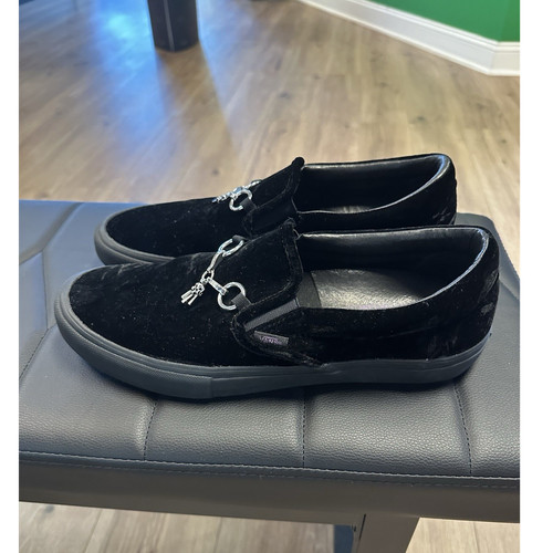 VANS Needles X Vans Black Velvet Metal Bit Slip-On Men's Casual Shoes US 10.5