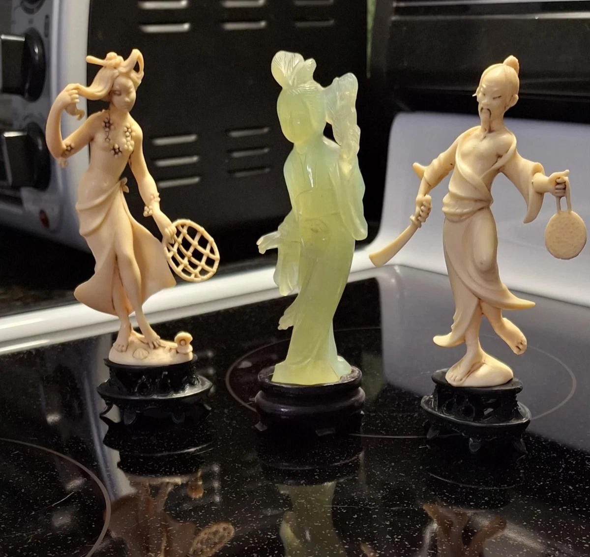 Green Stone Post - 1940 Antique Chinese Figurines & Statues for