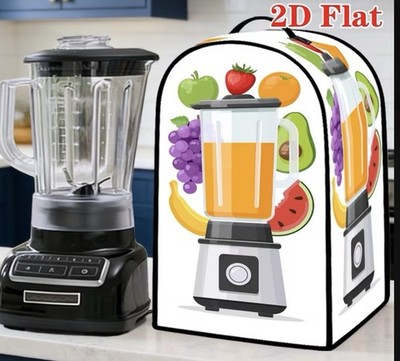 2D Flat 1pc Blender Cover Coffee Machine Cover Fruit and Blender Icon Pattern F1