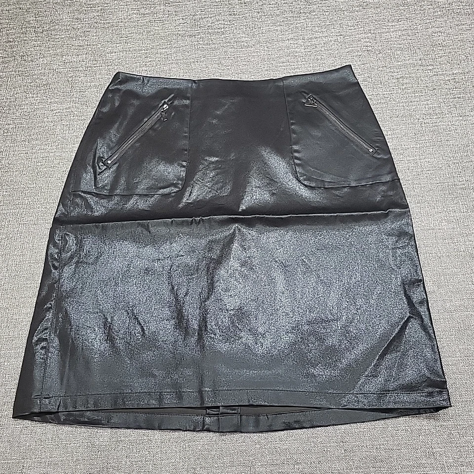 Женская юбка без застежек Kate and Mallory с передними карманами на молнии черная большого размера 18 Вт - Изображение 4 из 4