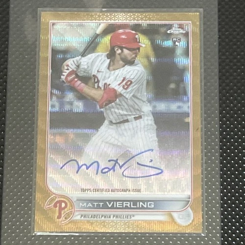 2022 Topps Chrome - Rookie Autographs Matt Vierling #RA-MV Gold Wave 1/50
