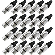 20x XLR 3Pin Male Female Audio Connectors Solder Type Balanced Audio Mic