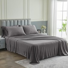 Bed Sheets - Queen Sheet Set 6-Piece, Heather Dark Grey - Hotel Luxury 1800...