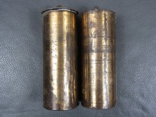 Pair antique or vintage Vienna wall clock brass cased weights 1.43 & 1.50 kg