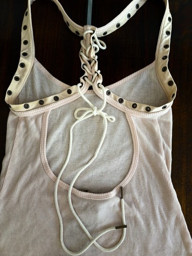 LAMB BOUDOIR VINTAGE 2005 TANK TOP GROMMET AND LACE UP SZ S L@@K!