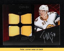 2009-10 O-Pee-Chee Premier Black 3/10 Tyler Myers #77 Quad Patch Auto READ 1t6