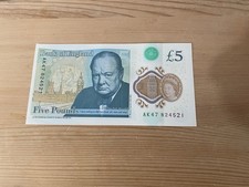 AK47 £5 Note Genuine Banknote GBP Five Pound Note RARE Serial No. AK47 824521