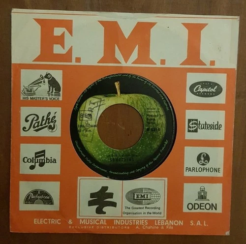 the beatles - something - mega rare lebanese export 45 rpm - lebanon