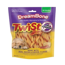 DreamBone Rawhide Free Dog Chews Bacon Cheese Flavor 50 Sticks Pack of 1