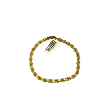 Real 10k Yellow Gold Rope Bracelet 8 Inch 5mm Diamond Cuts Men Women 10KT