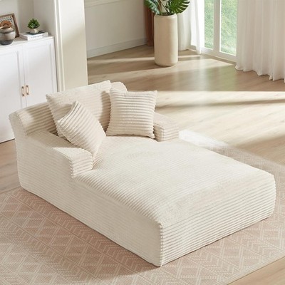 78.7'' Oversized Chaise Lounge Corduroy Boneless Cloud Couch Comfy Foam Sofa