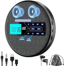 Rechargeable Personal Small Portable CD Player for Car with Bluetooth Headphones