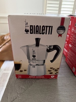 Bialetti Moka Express Stovetop Espresso Maker 6 Cup 9.1oz Silver Aluminum