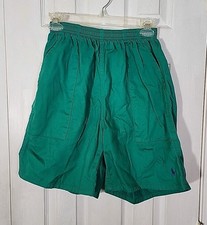 Vintage 80s Polo By Ralph Lauren Green Elastic Mens Shorts Size Large