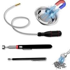 3 St&uuml;ck Stabmagnet+1 Magnetische Werkzeugschale Magnetstab Teleskop