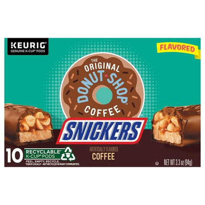 Keurig Mountain Coffee, the Original Donut Shop Coffee Snickers K-Cup Pods, 10 C