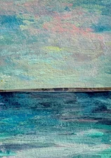 Original hand-painted ACEO Abstract Landscape Painting by TANIA BOLIN