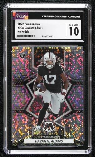 2022 Panini Mosaic No Huddle Silver Prizm Davante Adams #208 CGC 10 Gem Mint