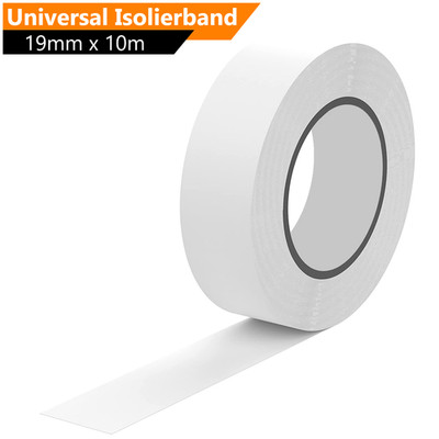 Isolierband Universal 19mm x 10m VDE Isoband PVC Elektriker Klebeband Weiß