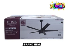 Home Decorators Merwry 52 in. Matte Black Ceiling Fan w/ LED & Remote Control