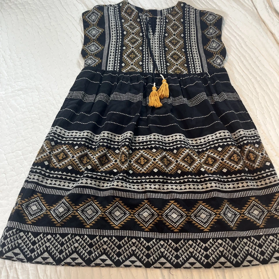 Mini Vestido Anthropologie Para Mujer Talla XS Multicolor Sin Tirantes Azteca Tribal Boho Foto 2 de 4
