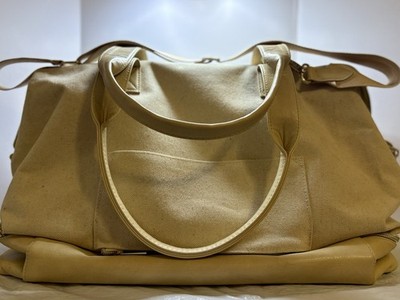 Beis Weekender Bag Beige Canvas, Overnight Expandable Strap. GREAT CONDITION