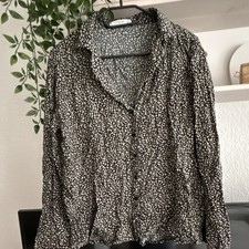 Mango Damen Bluse M Schwarz/Weiß Gepunktet L...