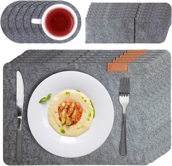 Platzsets Abwaschbar Filz 18Er Set HitzebestäNdig Rutschfest Tischsets-image