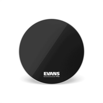 EVANS MX2 Black Marching Bass Drum Head 24''