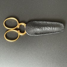 Gold Handled Embroidery Scissors 3.5" Made in Italy with Protective Leather Case