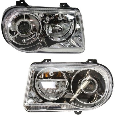 Halogen Headlight Set For 2005-2010 Chrysler 300 C Models w/ Delay Option LH RH