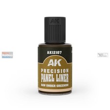 AKI012107 AK Interactive Precision Panel Liner - Raw Umber Greenish 30ml