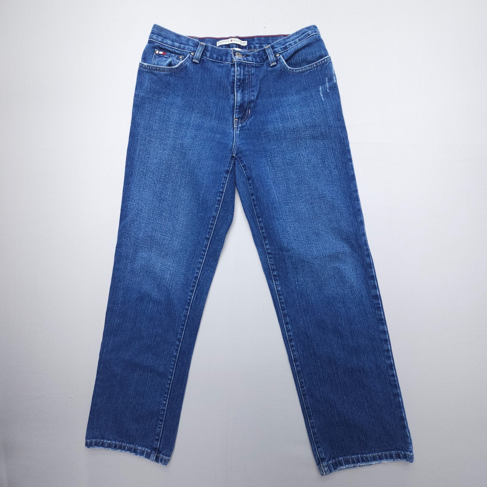 Vintage Tommy Hilfiger Boyfriend Jeans Womens 6 Mid Rise Dark Wash 2000