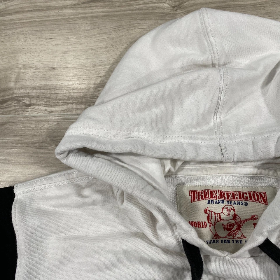 Sudadera con Capucha True Religion Para Hombre Pequeña Blanca Pullover Sudadera Algodón Skyline Foto 3 de 4