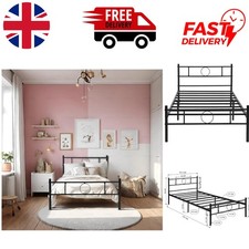 Image of Modern Metal Single Bed Frame 190x90 cm - Lightweight Metal with Steel Support