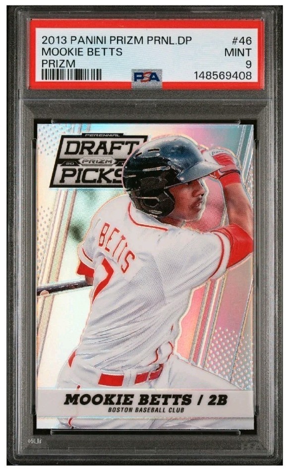 2013 Panini Prizm Mookie Betts Perennial Draft Pick Prizm RC #46 PSA 9