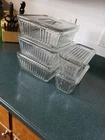 Anchor Hocking 1932 Vintage Design Ribbed Clear Glass 5 Pc. Refrigerator Set