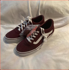 Maroon Red Vans, White, Maroon Off the Wall S...